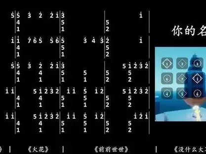 《你的名字》3指数字简谱 #光遇 #光遇琴谱 #你的名字