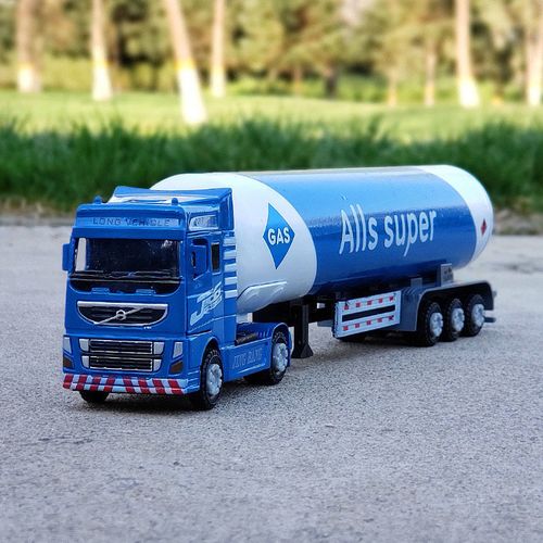 1:60合金天然气运输汽车液化石油罐车仿真金属工程车模男孩玩具车