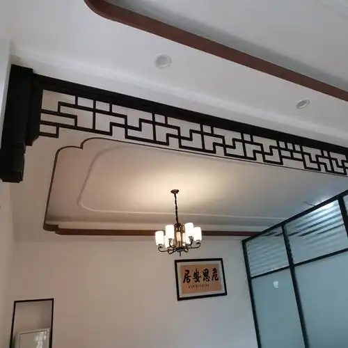 供应中式铝合金挂落-室内仿古装饰铝花格窗花厂家