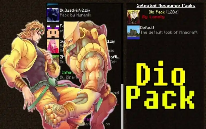 jojo minecraft=? dio同人pvp材质包发布 手感暴增 (屌爷天空)
