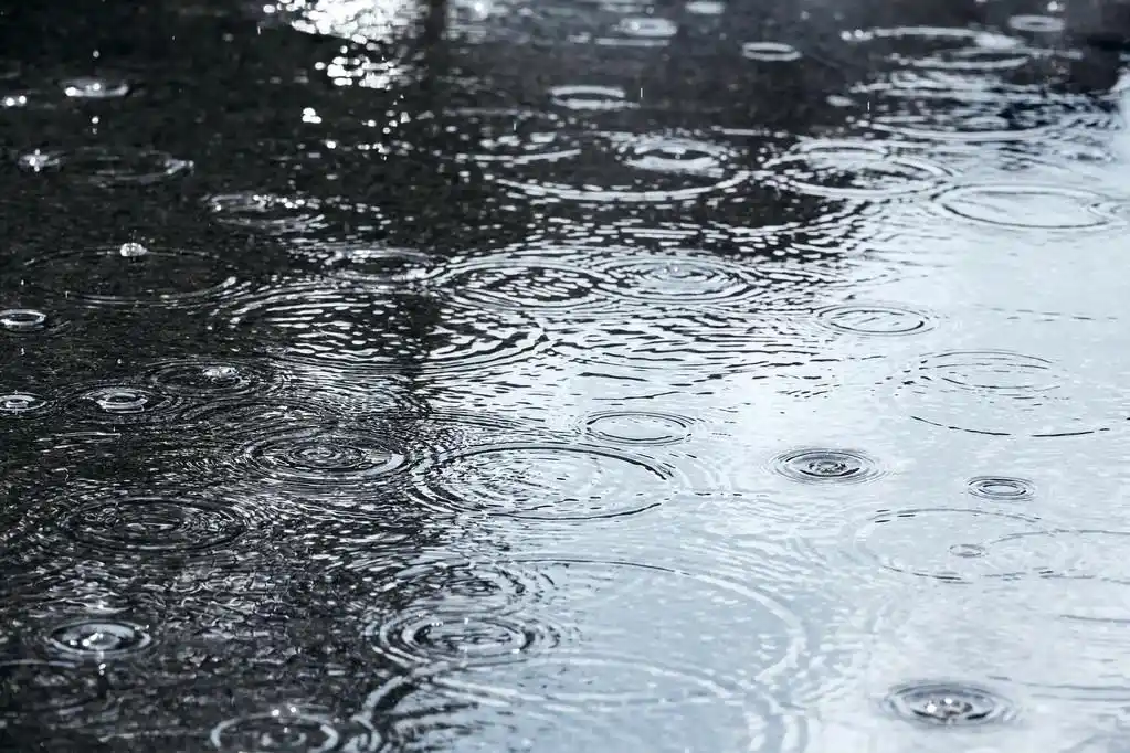 与雨滴水坑,雨湿路面上的水洼