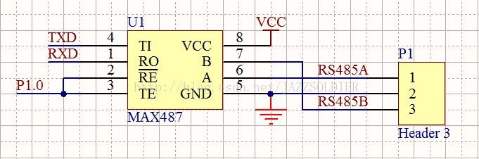 转接芯片的发送状态指示引脚来控制 485 使能.