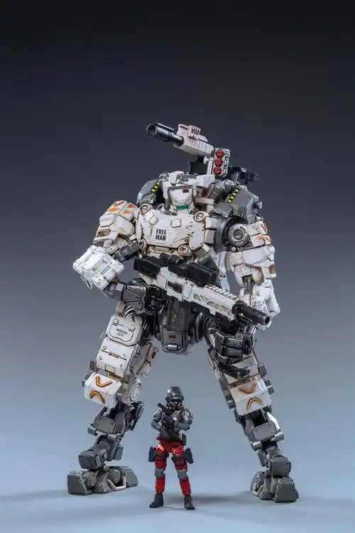 暗源机甲白色钢骨兵人成品塑料模型可动变形玩具机器人定制款118飚风