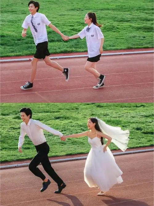 校园婚纱照陪你换下校服陪你穿上婚纱