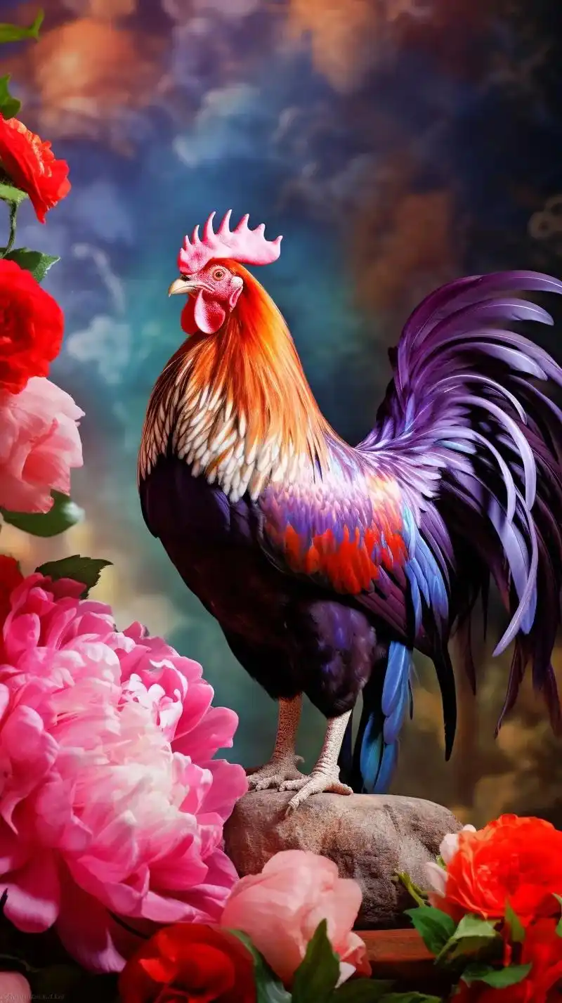 鸿运当头  招财鸡  见者好适.#公鸡 #鸿运当头 #报喜公 - 抖音