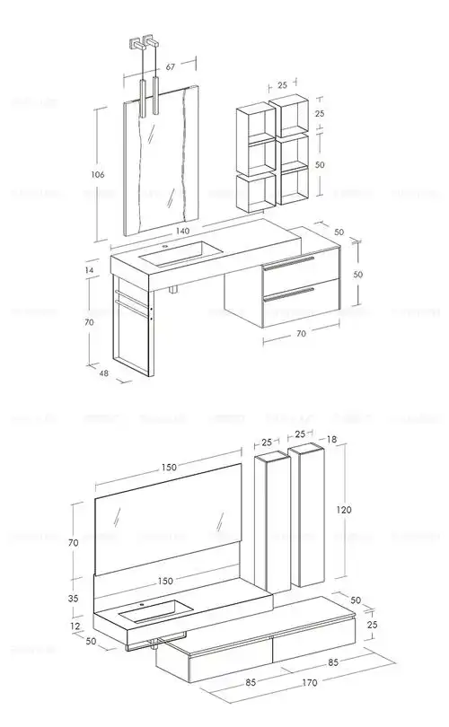 岩板北欧简约大理石台上盆洗手盆家用卫生间可挂墙式