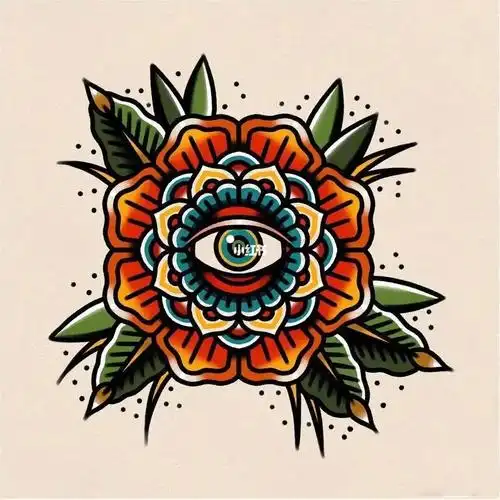 oldschool彩色纹身手稿