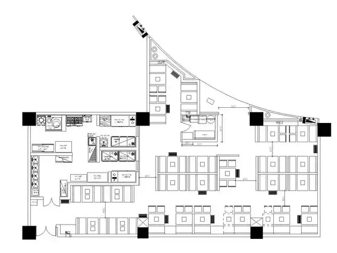 现代简约风格中餐厅平面布置图