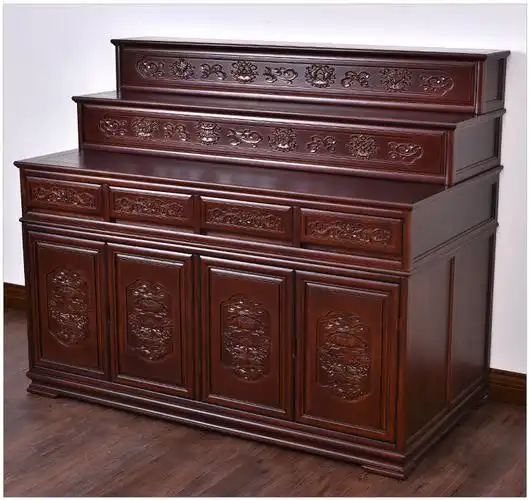 佛台家用香案三层实木藏式供桌香案台佛柜阶梯多层佛桌三层佛龛佛台