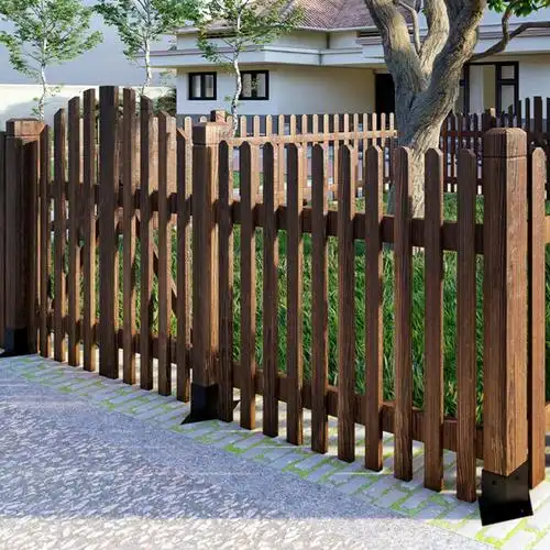 防腐木栅栏碳化木围栏庭院实木护栏别墅室外院子围墙篱笆栏杆木