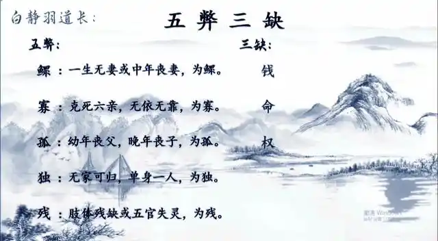 转载白静羽道长 五弊三缺