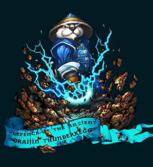 求一张dota蓝猫带有水墨的图片