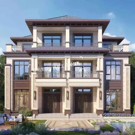 中式双拼园林别墅(中式双拼别墅外观效果图)中式双拼园林别墅