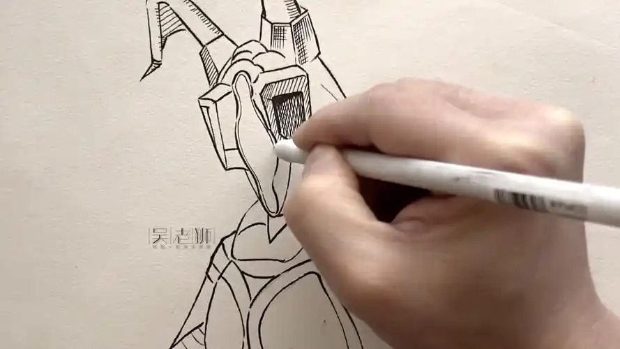 怪兽芝顿—奥特曼系列线描简笔画