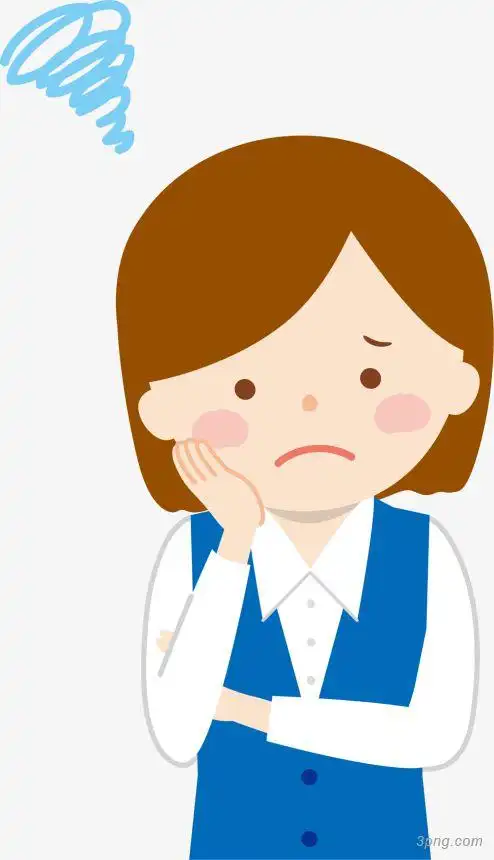 卡通烦恼的卡通女孩