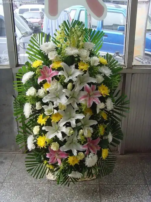 花篮丧事悼念祭奠殡葬追悼会清明节北京鲜花速递烈士追悼