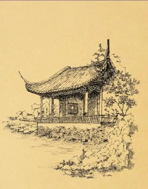 芙蓉榭速写步骤(作者:黄帅-92)