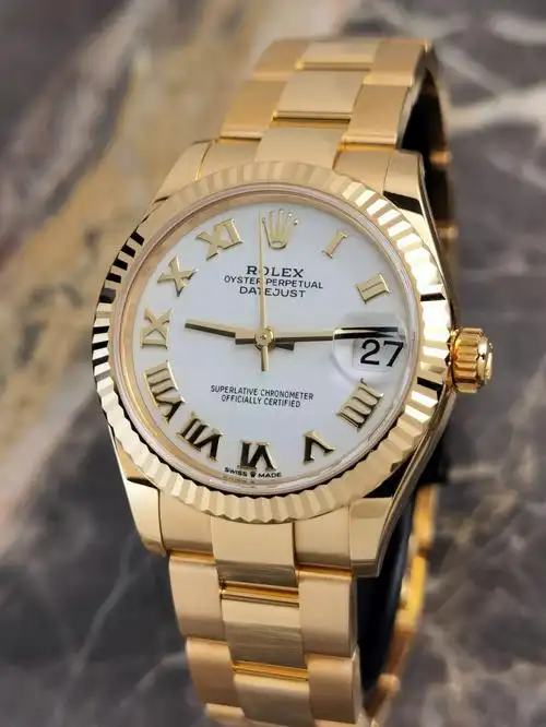 rolex 勞力士-datejust  31 女裝日誌型18k黃金錶殻