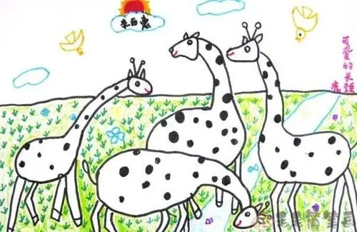 动物世界儿童画动物幼儿绘画