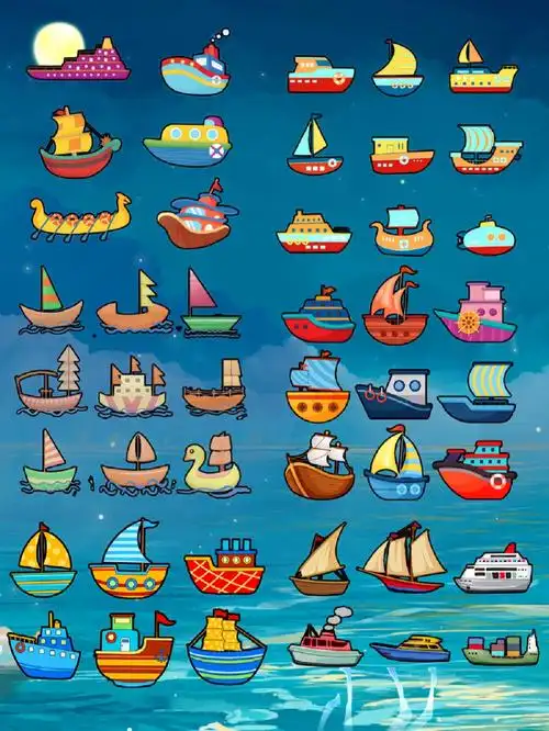 卡通船素材