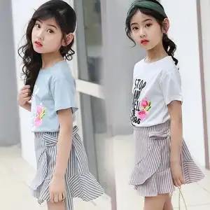 6女童夏季套装裙子8女孩10时髦11中大童12夏天7小学生15短袖衣服9