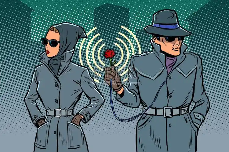 男女特工,间谍插画图片素材