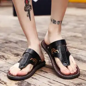 夏季男士夹趾凉鞋男中老年爸爸凉拖鞋45特大码46加大号47沙滩鞋48