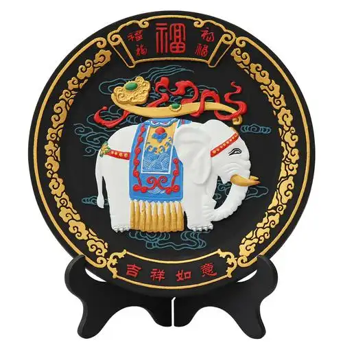 炭雕工艺品太平有象吉祥如意大象摆件客厅乔迁礼品家居装饰摆件