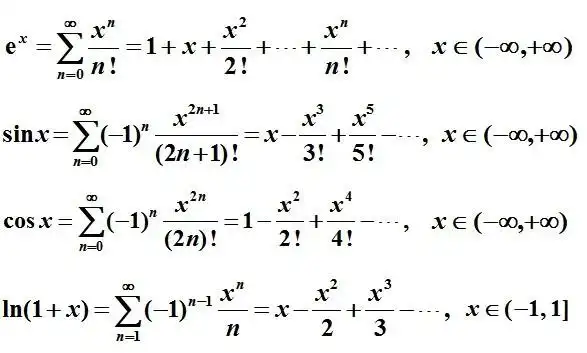 常用函数的麦克劳林级数展开式?