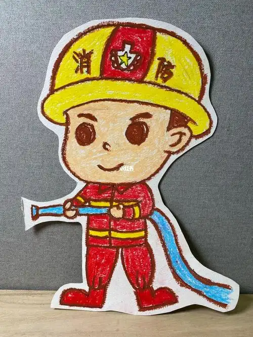 简笔画消防员