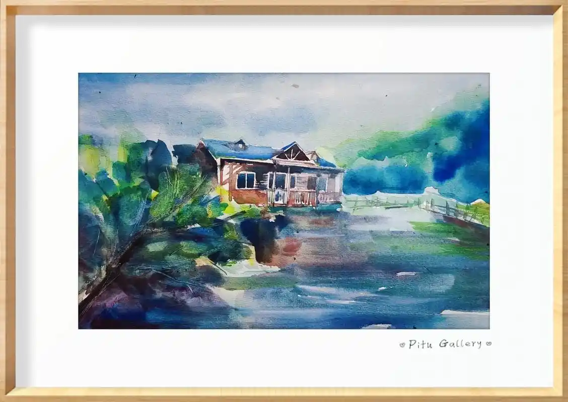 水彩写生 #原创作品 #因为热爱所以坚持 #风景画  - 抖音