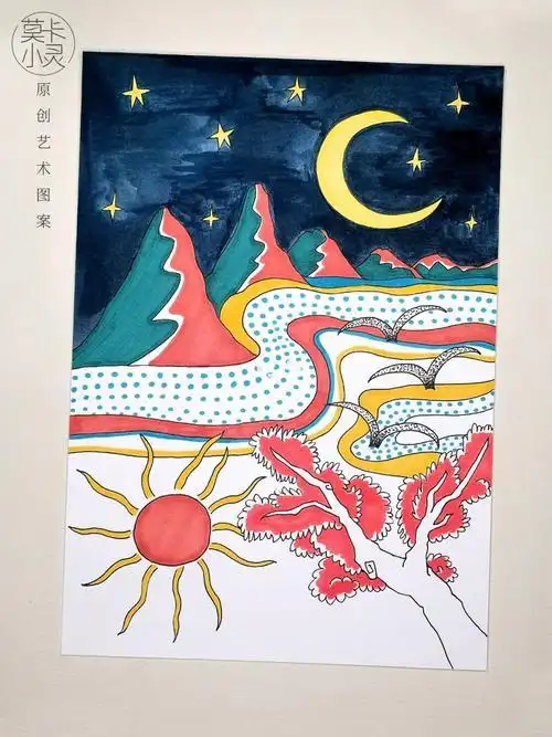 日月星辰的简笔画