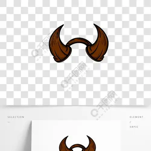 牛角头箍卡通手绘免抠元素素材