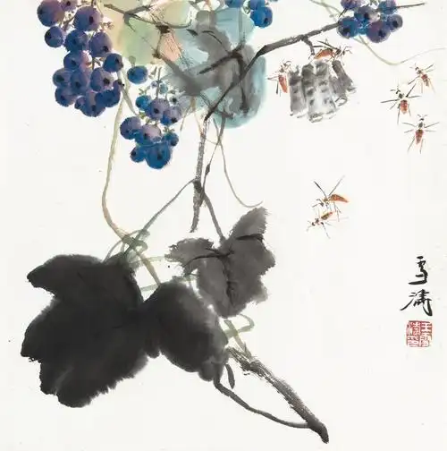 王雪涛(1903-1982) 葡萄蜜蜂