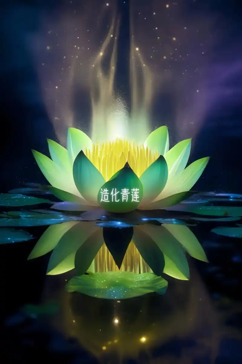 混沌青莲又称创世青莲.有叶十二片,开花二十四瓣,莲心处结五枚 - 抖音