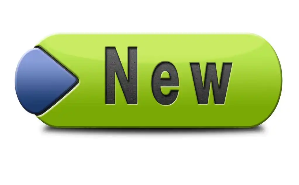 新建按钮,新按钮或图标最新和最新品牌的产品可用现在