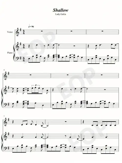 shallow钢琴谱