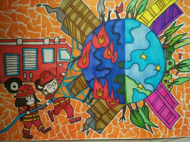 坊子区实验学校参加第二届全区消防绘画大赛参赛作品展示