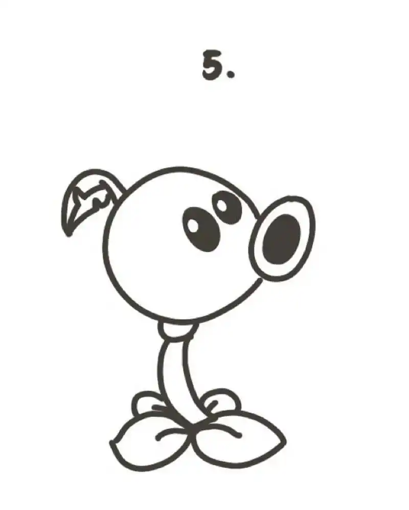 95手绘教程|如何画豌豆射手?