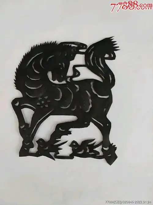 纯手工老剪纸马踏飞燕