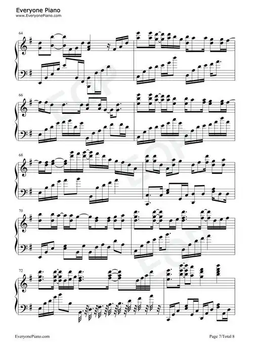 komorebi-完美好听版五线谱预览7