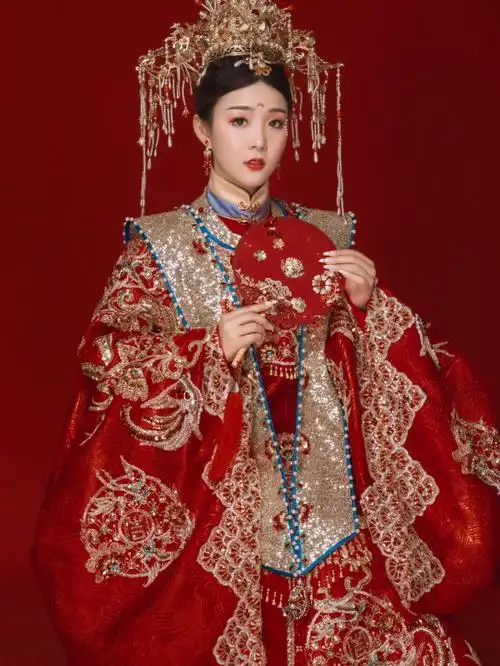 凤冠霞帔明制汉服婚服铜陵婚纱礼服