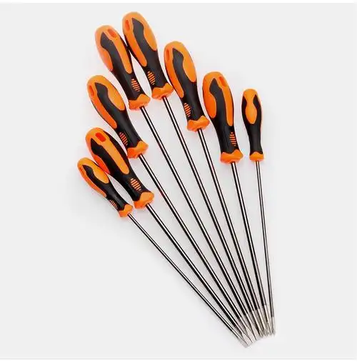 梅花螺丝刀加长杆带强磁一字十字电工专用大全小号汽修细 十字4×200