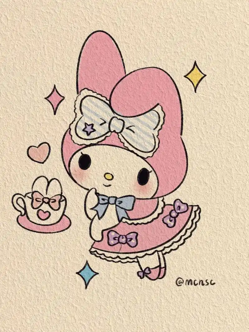 三丽鸥美乐蒂/简笔画教程 我不允许还有人不会画美乐蒂