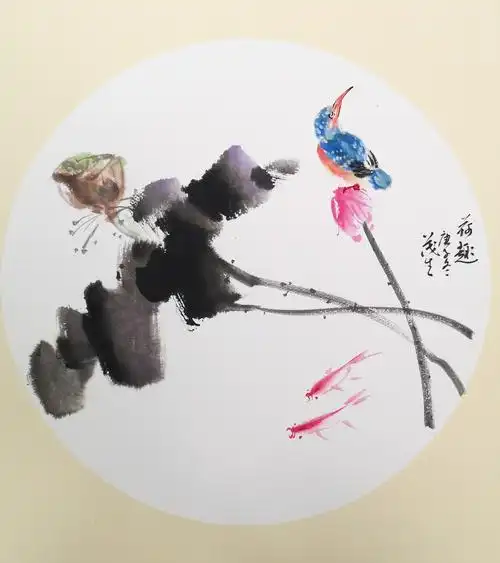 胡老师送全班写意花鸟画