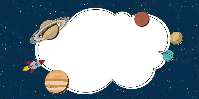 卡通创意手绘星球星空边框海报背景