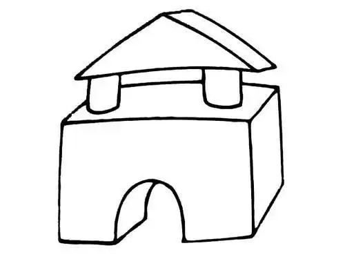 积木堆城堡简笔画
