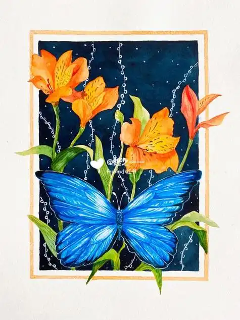 水彩装饰画手绘水彩装饰画创意水彩装饰画水彩花卉装饰画客厅高级挂画