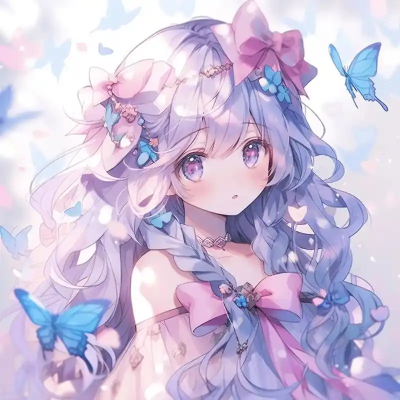 超可爱紫色森系动漫美少女头像.#二次元 #氛围感拉满的头像