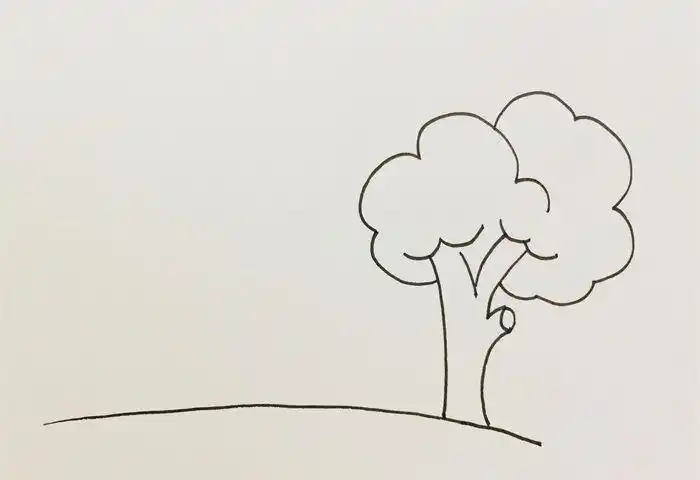 山和树风景的简笔画